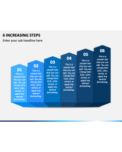6 Increasing Steps PPT Slide 1