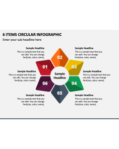 6 Items Circular Infographic PPT Slide 1