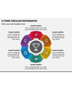 6 Items Circular Infographic PPT Slide 1