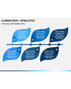 6 Linear Steps - Petals Style PPT Slide 1