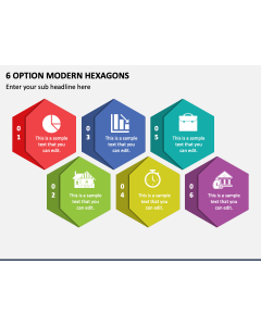 6 Option Modern Hexagons PPT Slide 2