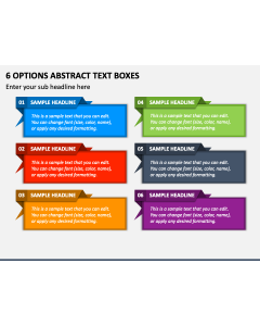 6 Options Abstract Text Boxes PPT Slide 2