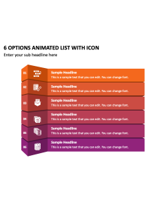 6 Options Animated List with Icon PPT Thumbnail