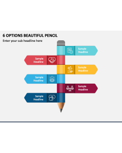 6 Options Beautiful Pencil PPT Slide 2