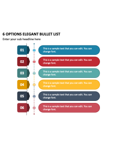 6 Options Elegant Bullet List PPT Slide 2