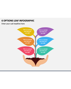 6 Options Leaf Infographic PPT Slide 2