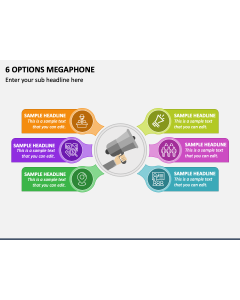 6 Options Megaphone PPT Slide 2