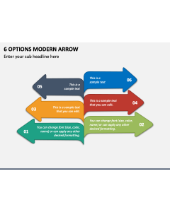 6 Options Modern Arrow PPT Slide 2