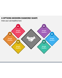 6 Options Modern Diamond Shape PPT Slide 2