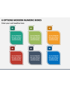 6 Options Modern Numeric Boxes PPT Slide 2