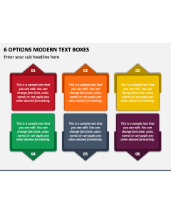 6 Options Modern Text Boxes PPT Slide 2