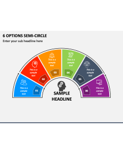 6 Options Semi-circle PPT Slide 2