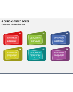 6 Options Tilted Boxes PPT Slide 2