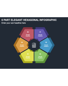 6 Part Elegant Hexagonal Infographic PPT Thumbnail