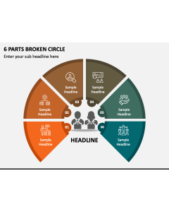 6 Parts Broken Circle PPT Slide 1