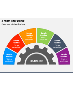 6 Parts Half Circle PPT Slide 1