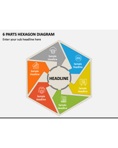 6 Parts Hexagon Diagram PPT Slide 1