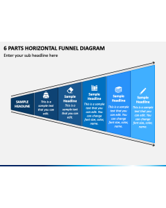 6 Parts Horizontal Funnel Diagram PPT Slide 1