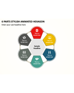 6 Parts Stylish Animated Hexagon PPT Thumbnail