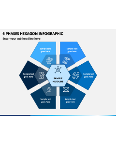 6 Phases Hexagon Infographic Slide 1