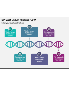 6 Phases Linear Process Flow PPT Slide 1