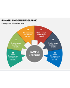 6 Phases Modern Infographic PPT Slide 1