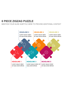 6 Piece Zigzag Puzzle PPT Thumbnail
