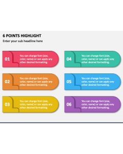 6 Points Highlight PPT Slide 1
