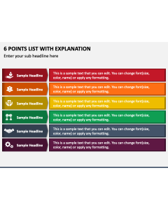 6 Points List with Explanation PPT Slide 1