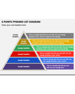 6 Points Pyramid List Diagram PPT Slide 1
