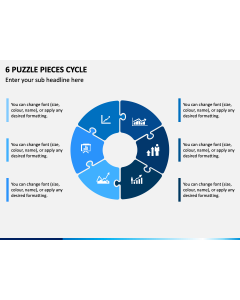 6 Puzzle Pieces Cycle PPT Slide 1
