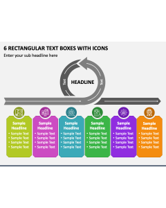 6 Rectangular Text Boxes with Icons PPT Slide 1