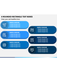 6 Rounded Rectangle Text Boxes Slide 1