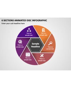6 Sections Animated Disc Infographic PPT Thumbnail