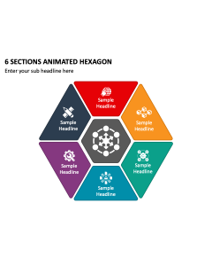 6 Sections Animated Hexagon PPT Thumbnail