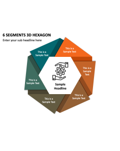 6 Segments 3D Hexagon PPT Slide 2