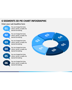 6 Segments 3D Pie Chart Infographic Slide 1