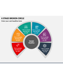 6 Stage Broken Circle PPT Slide 1