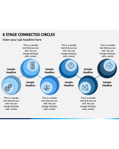 6 Stage Connected Circles PPT Slide 1