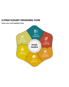 6 Stage Elegant Hexagonal Flow PPT Thumbnail
