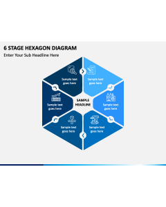 6 stage hexagon free PPT slide 1