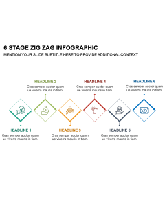 6 Stage Zig Zag Infographic PPT Thumbnail