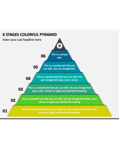 6 Stages Colorful Pyramid PPT Slide 1