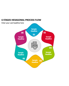 6 Stages Hexagonal Process Flow PPT Slide 2