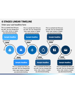 6 Stages Linear Timeline PPT Slide 1
