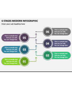 6 Stages Modern Infographic PPT Slide 1