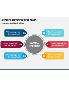 6 Stages Rectangle Text Boxes PPT Slide 1