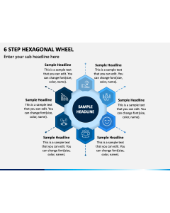 6 Step Hexagonal Wheel PPT Slide 1