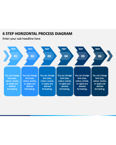 6 Step Horizontal Process Diagram Slide 1