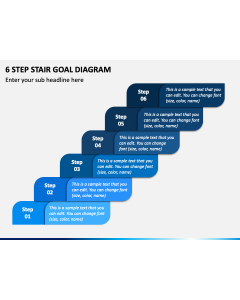6 Step Stair Goal Diagram PPT Slide 1